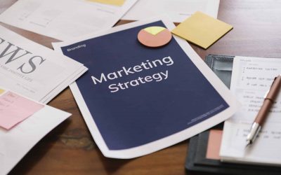 Marketing strategy report on a desk